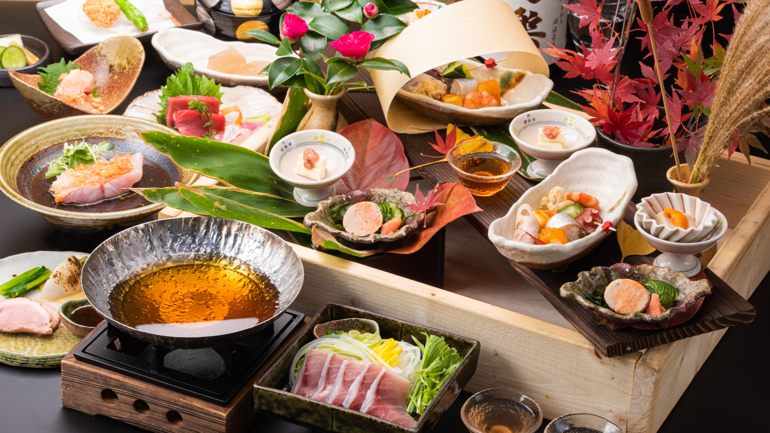 『坂の花 特製』四季の膳菜10種と季節のしゃぶしゃぶコース