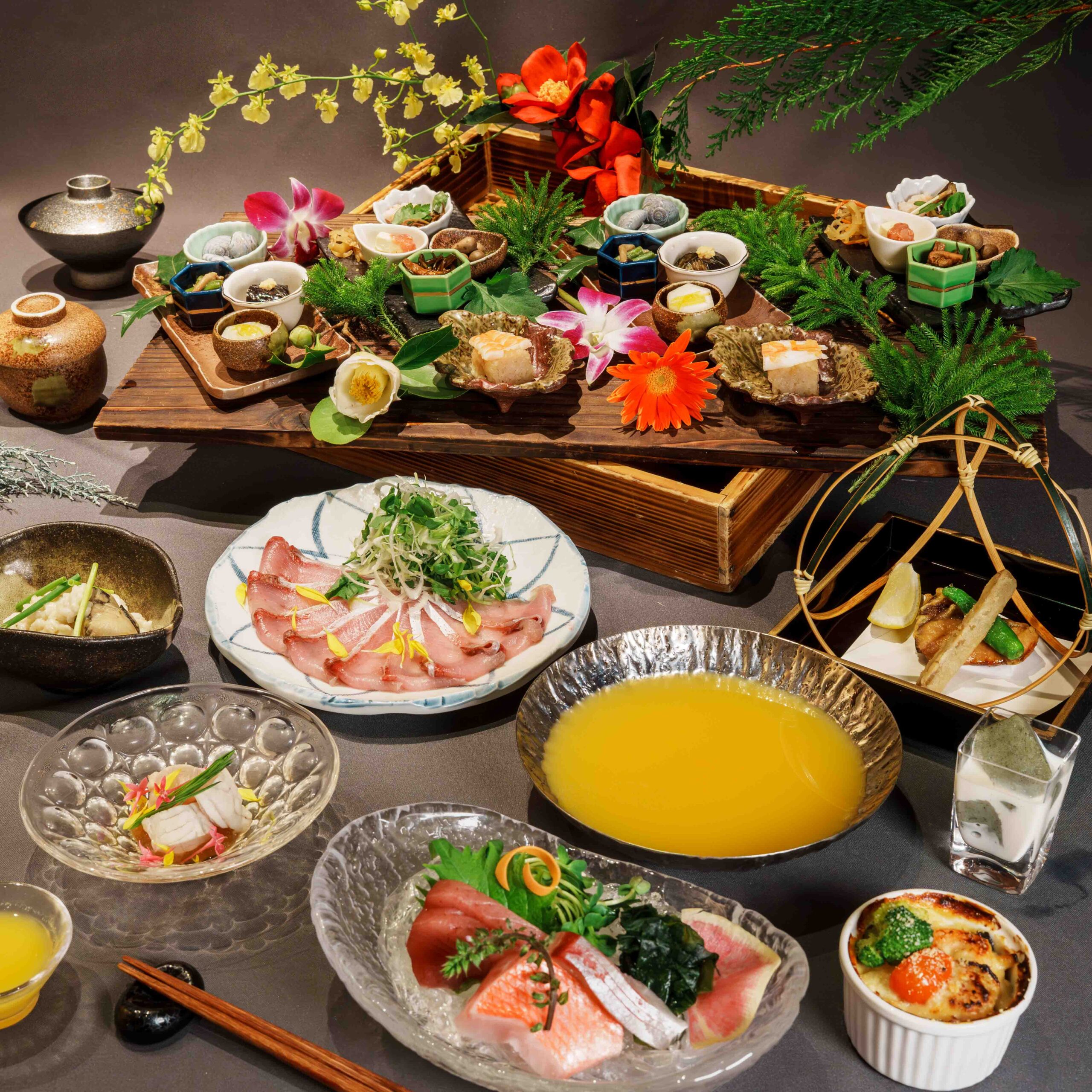 『坂の花 特製』四季の膳菜10種と季節のしゃぶしゃぶコース